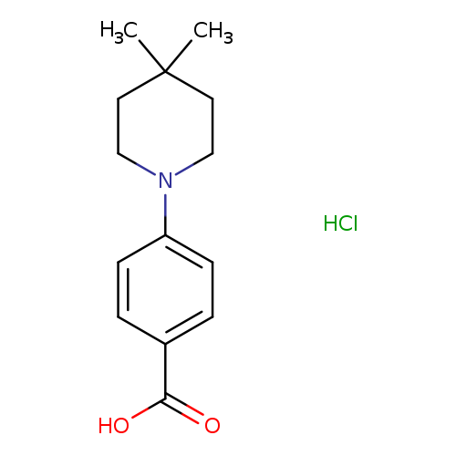OC(=O)c1ccc(cc1)N1CCC(CC1)(C)C.Cl