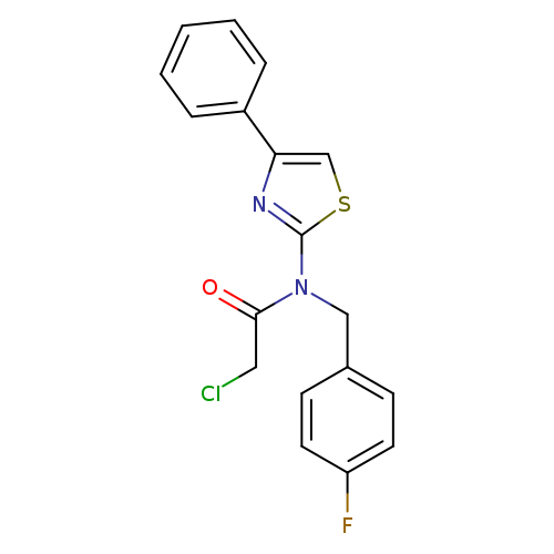 ClCC(=O)N(c1scc(n1)c1ccccc1)Cc1ccc(cc1)F