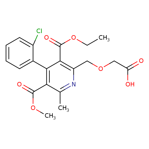 CCOC(=O)c1c(COCC(=O)O)nc(c(c1c1ccccc1Cl)C(=O)OC)C