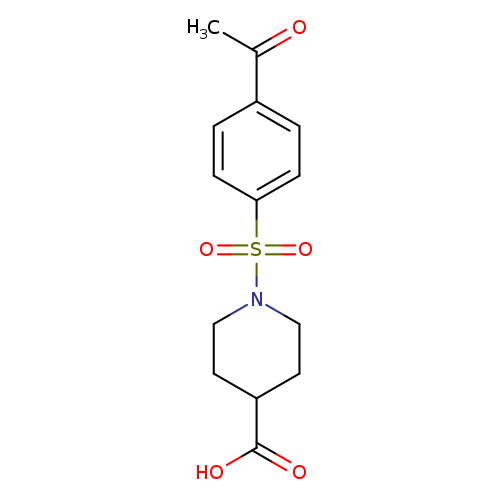 OC(=O)C1CCN(CC1)S(=O)(=O)c1ccc(cc1)C(=O)C