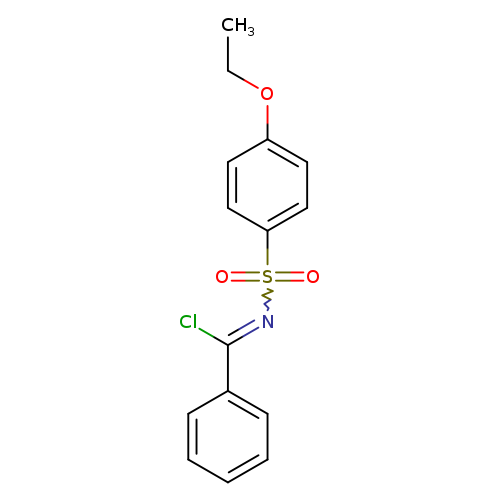 CCOc1ccc(cc1)S(=O)(=O)N=C(c1ccccc1)Cl
