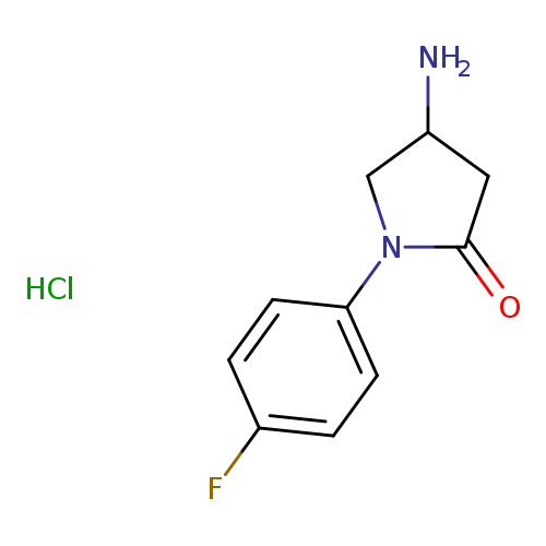 NC1CN(C(=O)C1)c1ccc(cc1)F.Cl