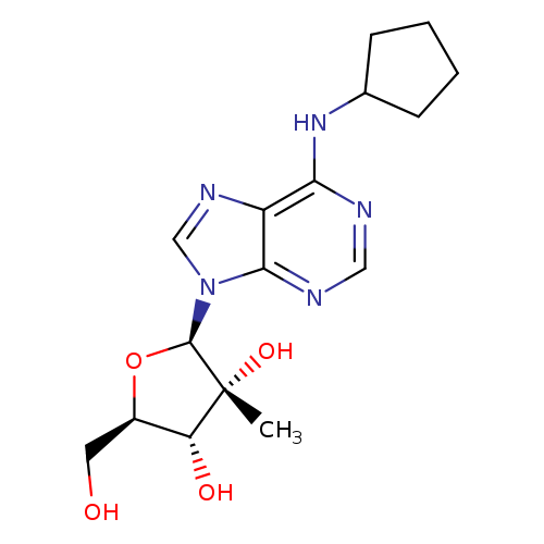 OC[C@H]1O[C@H]([C@]([C@@H]1O)(C)O)n1cnc2c1ncnc2NC1CCCC1