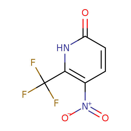 [O-][N+](=O)c1ccc(=O)[nH]c1C(F)(F)F