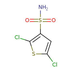 Clc1sc(c(c1)S(=O)(=O)N)Cl