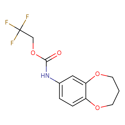 O=C(Nc1ccc2c(c1)OCCCO2)OCC(F)(F)F