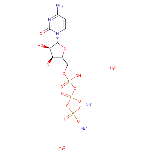 O[C@@H]1[C@@H](COP(=O)(OP(=O)(OP(=O)(O)[O-])[O-])O)O[C@H]([C@@H]1O)n1ccc(nc1=O)N.[Na+].[Na+].O.O