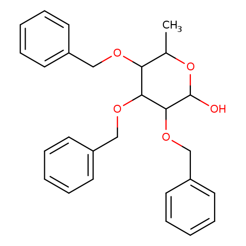 CC1OC(O)C(C(C1OCc1ccccc1)OCc1ccccc1)OCc1ccccc1	C27H30O5