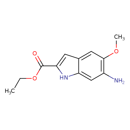 CCOC(=O)c1[nH]c2c(c1)cc(c(c2)N)OC