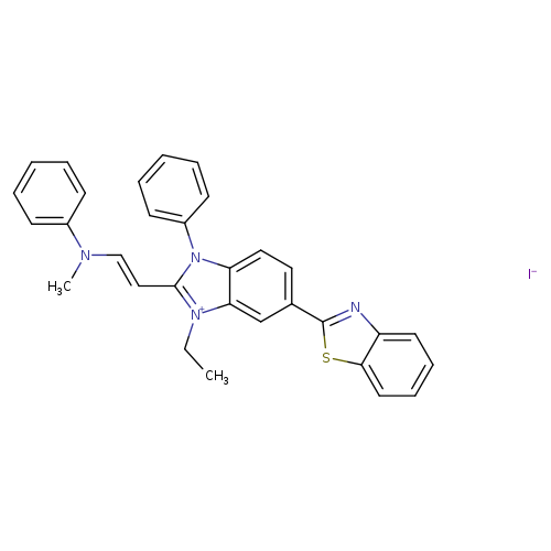CC[n+]1c(/C=C/N(c2ccccc2)C)n(c2c1cc(cc2)c1nc2c(s1)cccc2)c1ccccc1.[I-]