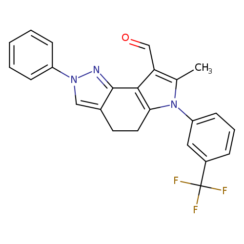 O=Cc1c(C)n(c2c1c1nn(cc1CC2)c1ccccc1)c1cccc(c1)C(F)(F)F