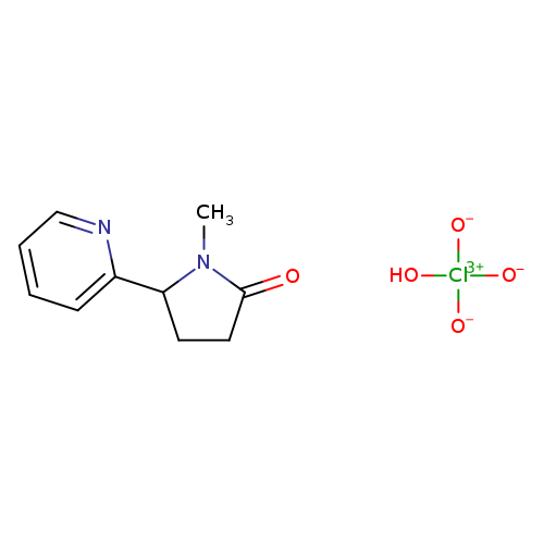 O[Cl](=O)(=O)=O.O=C1CCC(N1C)c1ccccn1