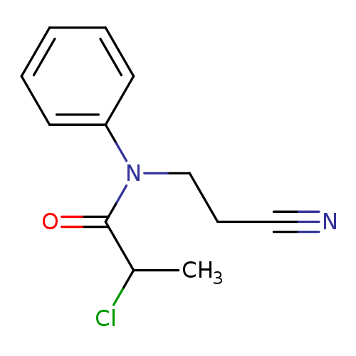 CC(C(=O)N(c1ccccc1)CCC#N)Cl