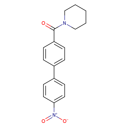 O=C(c1ccc(cc1)c1ccc(cc1)[N+](=O)[O-])N1CCCCC1