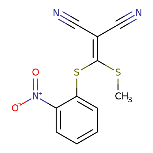 CSC(=C(C#N)C#N)Sc1ccccc1[N+](=O)[O-]