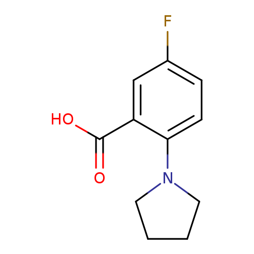 Fc1ccc(c(c1)C(=O)O)N1CCCC1