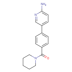 Nc1ccc(cn1)c1ccc(cc1)C(=O)N1CCCCC1