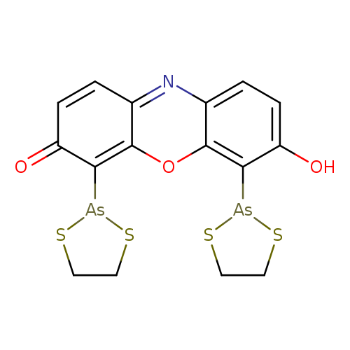 Oc1ccc2c(c1[As]1SCCS1)oc1c(n2)ccc(=O)c1[As]1SCCS1