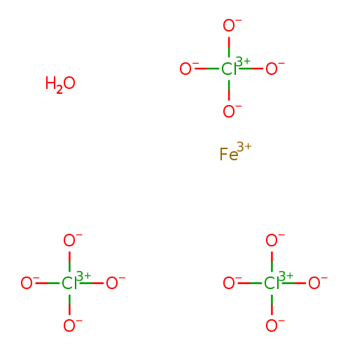 [O-][Cl](=O)(=O)=O.[O-][Cl](=O)(=O)=O.[O-][Cl](=O)(=O)=O.O.[Fe+3]