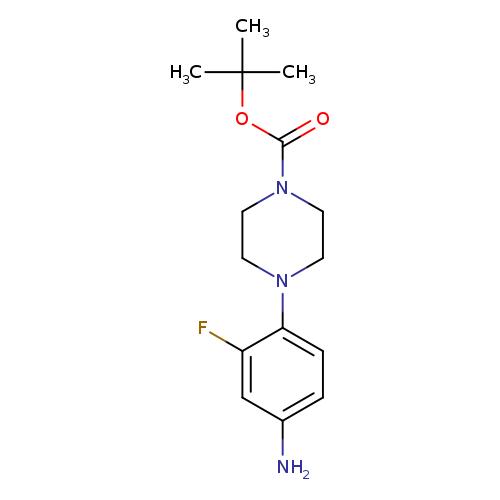 Nc1ccc(c(c1)F)N1CCN(CC1)C(=O)OC(C)(C)C