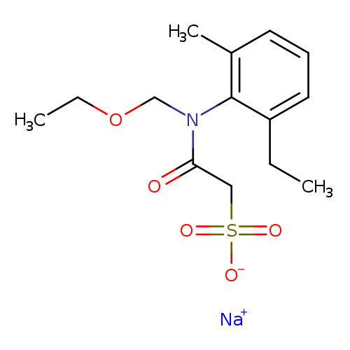 CCOCN(c1c(C)cccc1CC)C(=O)CS(=O)(=O)[O-].[Na+]