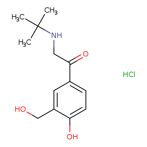 OCc1cc(ccc1O)C(=O)CNC(C)(C)C.Cl