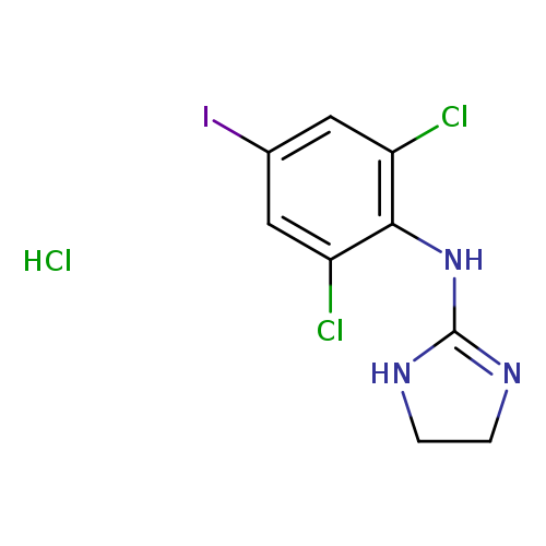 Ic1cc(Cl)c(c(c1)Cl)NC1=NCCN1.Cl
