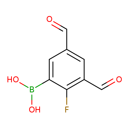 O=Cc1cc(C=O)c(c(c1)B(O)O)F