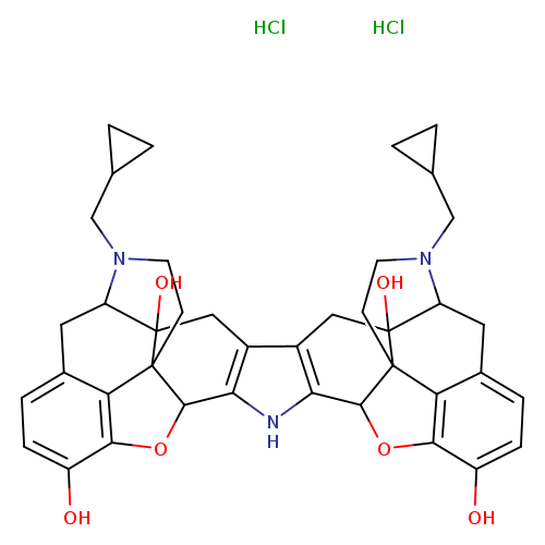 Oc1ccc2c3c1OC1C43CCN(C(C2)C4(O)Cc2c1[nH]c1c2CC2(C34C1Oc1c4c(CC2N(CC3)CC2CC2)ccc1O)O)CC1CC1.Cl.Cl