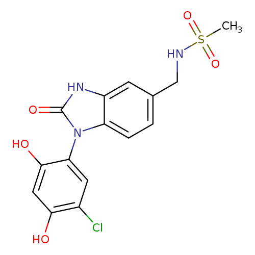 Oc1cc(O)c(cc1n1c(=O)[nH]c2c1ccc(c2)CNS(=O)(=O)C)Cl