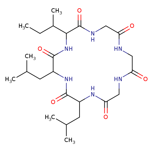 CCC(C1NC(=O)C(CC(C)C)NC(=O)C(CC(C)C)NC(=O)CNC(=O)CNC(=O)CNC1=O)C