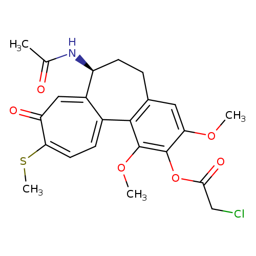 ClCC(=O)Oc1c(OC)cc2c(c1OC)c1ccc(c(=O)cc1[C@H](CC2)NC(=O)C)SC