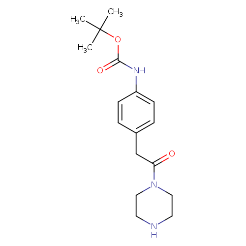 O=C(N1CCNCC1)Cc1ccc(cc1)NC(=O)OC(C)(C)C