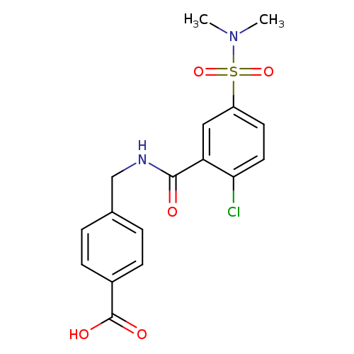 O=C(c1cc(ccc1Cl)S(=O)(=O)N(C)C)NCc1ccc(cc1)C(=O)O