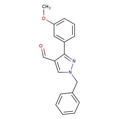 O=Cc1cn(nc1c1cccc(c1)OC)Cc1ccccc1