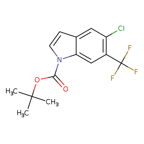 Clc1cc2ccn(c2cc1C(F)(F)F)C(=O)OC(C)(C)C