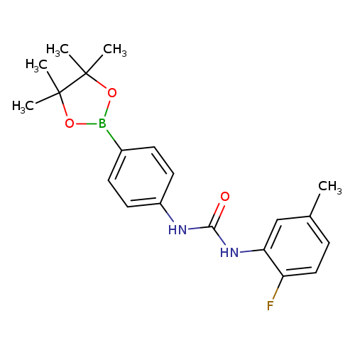 O=C(Nc1cc(C)ccc1F)Nc1ccc(cc1)B1OC(C(O1)(C)C)(C)C