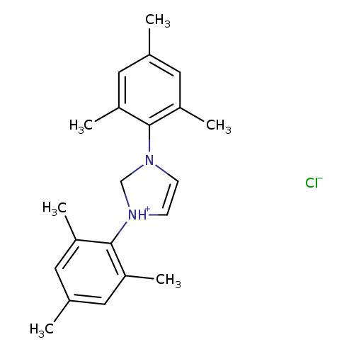 Cc1cc(C)c(c(c1)C)N1C=C[NH+](C1)c1c(C)cc(cc1C)C.[Cl-]