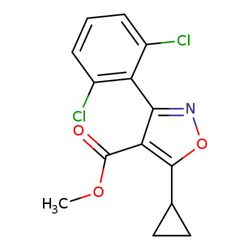 COC(=O)c1c(onc1c1c(Cl)cccc1Cl)C1CC1