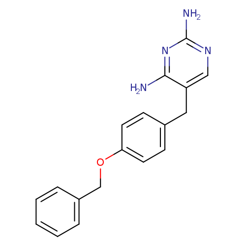 Nc1ncc(c(n1)N)Cc1ccc(cc1)OCc1ccccc1