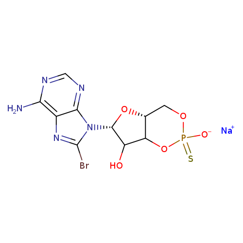 OC1C2OP(=S)([O-])OC[C@H]2O[C@H]1n1c(Br)nc2c1ncnc2N.[Na+]