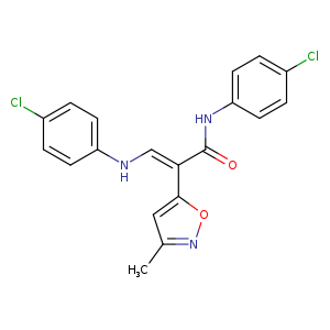 Clc1ccc(cc1)N/C=C(c1onc(c1)C)/C(=O)Nc1ccc(cc1)Cl