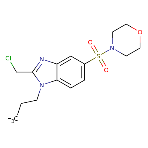 CCCn1c(CCl)nc2c1ccc(c2)S(=O)(=O)N1CCOCC1