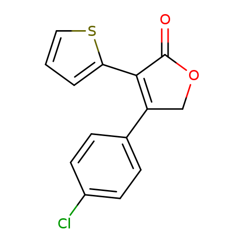Clc1ccc(cc1)C1=C(C(=O)OC1)c1cccs1
