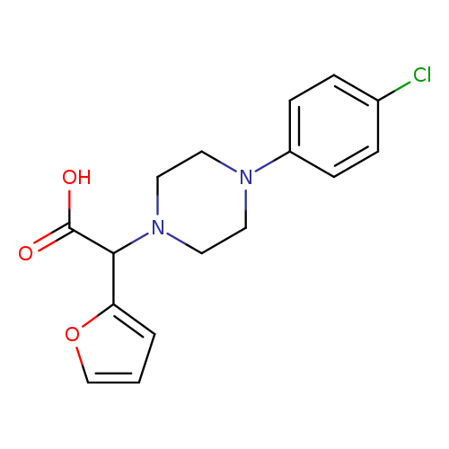 OC(=O)C(c1ccco1)N1CCN(CC1)c1ccc(cc1)Cl