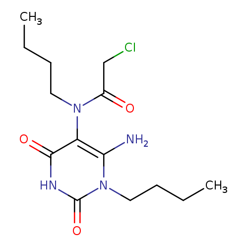 CCCCN(c1c(=O)[nH]c(=O)n(c1N)CCCC)C(=O)CCl