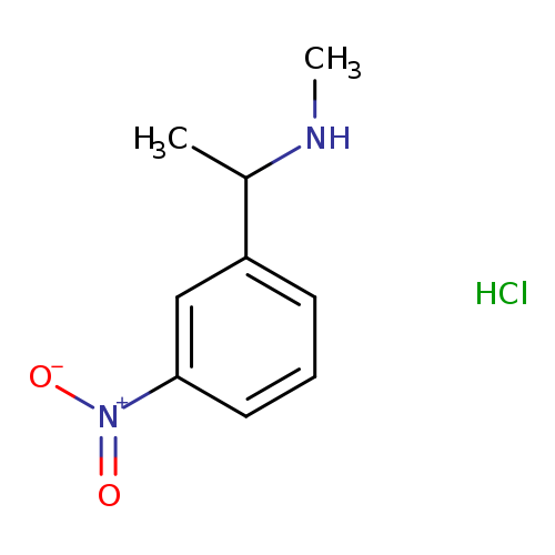 CNC(c1cccc(c1)[N+](=O)[O-])C.Cl