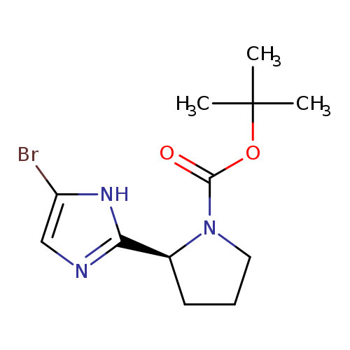 O=C(N1CCC[C@H]1c1ncc([nH]1)Br)OC(C)(C)C