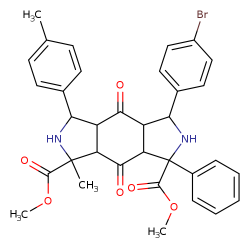 COC(=O)C1(C)NC(C2C1C(=O)C1C(C2=O)C(NC1(C(=O)OC)c1ccccc1)c1ccc(cc1)Br)c1ccc(cc1)C