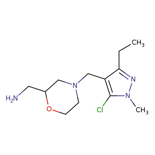 NCC1OCCN(C1)Cc1c(CC)nn(c1Cl)C